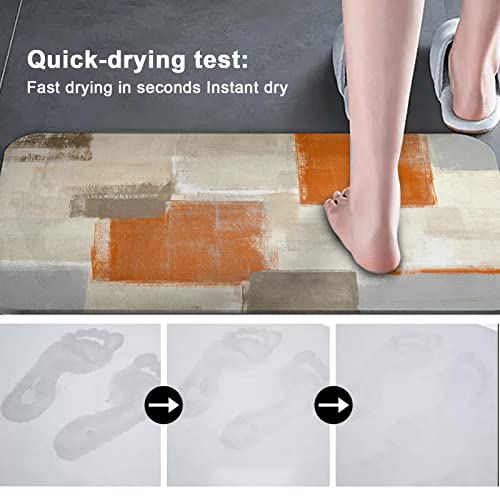 Lnond Bathroom Mats Rugs Sets 3 Piece,Large Rubber Non Slip Quick Dry Bath Mat Rugs For In Front Of Bathtub,Shower Room,Sink,Kitchen (Easy To Clean,Orange) #TOP4