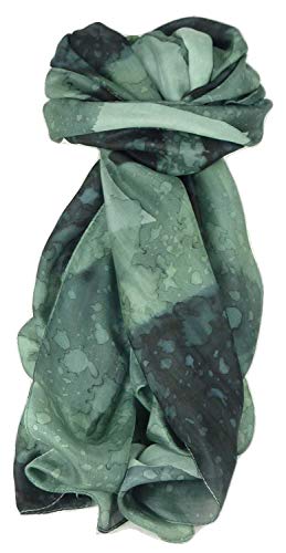Pashmina & Silk Sciarpa Classic Seta di Gelso Dipinto a Mano Sfumature di Grigio