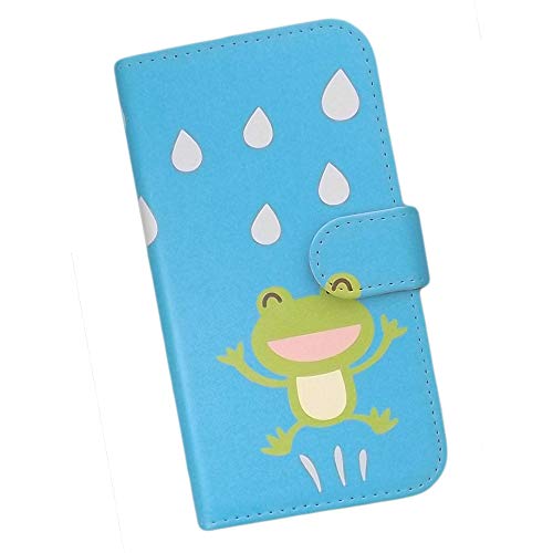 Redmi Note 10 JE XIG02互換品スマホケース 手帳型 カエル 蛙 しずく キャラクター 雨の雫 擬人化 かわいい (s138)