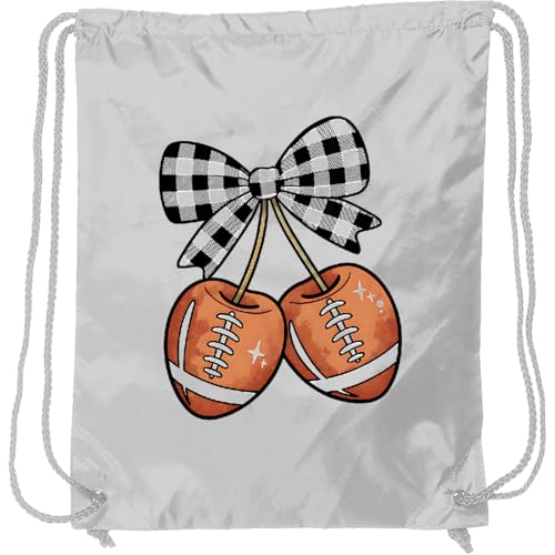 inktastic Cute Football Cherries Drawstring Bag White 469be