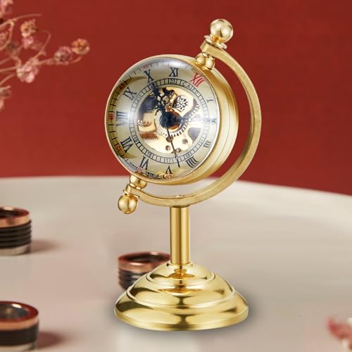 Image of Unique Ball Shaped Uncovered Mechanical Pocket Watch for Men, Roman Digital Dial Mechanical Pocket Watch with Chain
