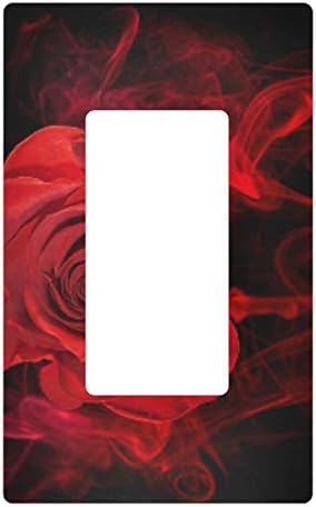 Wall Plate Rose In Smoke Swirl Switch Plate Light Switch Cover Decorative Outlet Cover for Living Room Bedr…