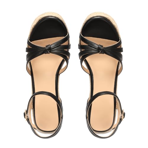 Image of VICKI.VICKI Wedges for Women Platform Sandals Wedge Heels for Sandals Comfortable Summer Espadrille Shoes Ankle Strap&Open Toe
