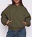 PRETTYGARDEN Women's Quilted Bomber Jacket Fall Fashion 2026 Lightweight Cropped Zip up Outerwear Winter Puffer Coats Pockets (Army Green,XX-Large)