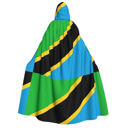 Cape à capuche tanzanienne en tissu fluide pour costume de carnaval