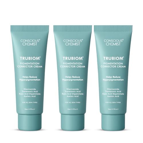 Image of Conscious Chemist Kojic Acid Face Cream | 20g | Azelaic Acid Face Cream for Men & Women, Niacinamide & Tranexamic Acid, Anti Pigmentation, Reduce Dark Spots, All Skin Type - Trubiom (Pack of 3)