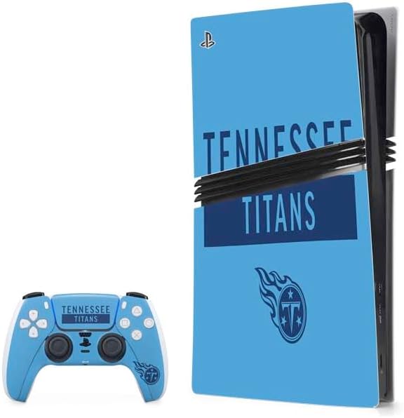 Skinit Decal Gaming Skin Compatible with PS5 Pro Bundle - Officially Licensed NFL Tennessee Titans Blue Performance Series Design