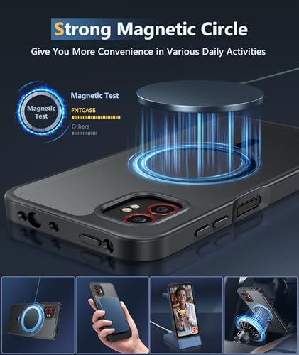 Image of FNTCASE for Samsung-Galaxy XCover7 Pro Case: for XCover6 Pro Case [Compatible with Magsafe] Translucent Matte Cases with [Screen Protector] Military Grade Shockproof Protective Phone Cover -Black