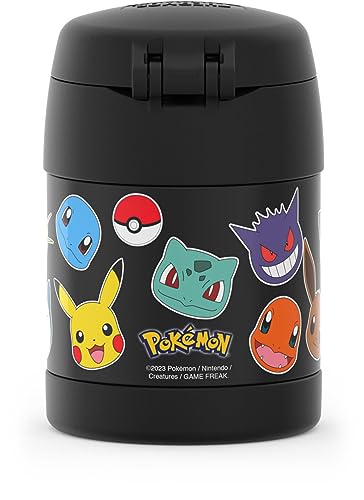 THERMOS FUNTAINER Pote de comida infantil isolado a vácuo de aço inoxidável de 290 ml, Pokémon
