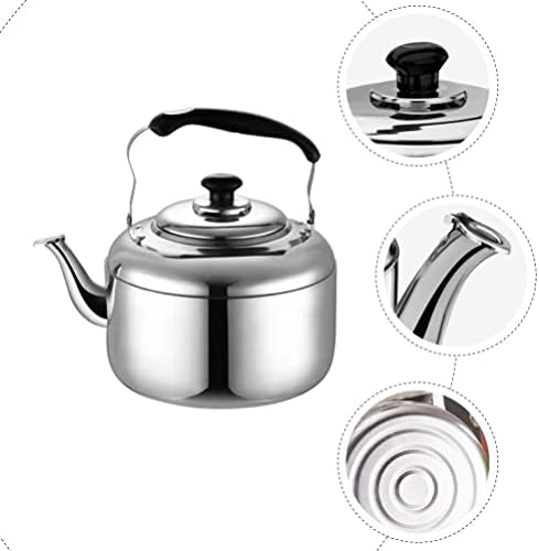 UPKOCH Stove Top Kettle, 1L Stainless Steel Teapot Camping Induction Tea Kettle Hot Water Kettle for Gas Hobs, Induction and Electric Hobs
