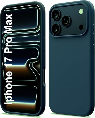 Image of Silicone Case for iPhone 17 Pro Max 6.9-Inch, Silky-Soft Touch Full-Body Protective Phone Case, Shockproof Back Cover for iPhone 17 Pro Max (Marine Blue)