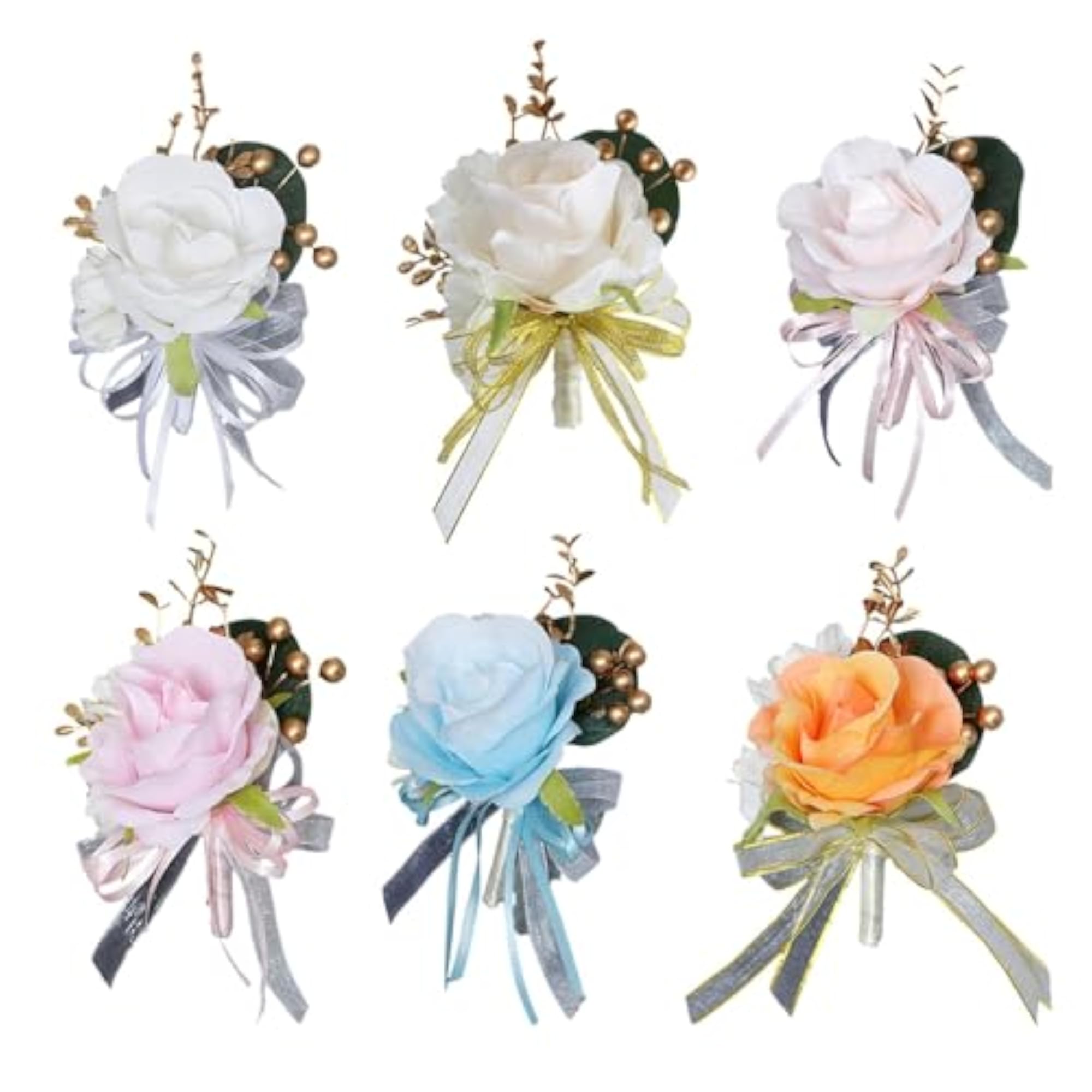 2x Wedding Flower Boutonniere Romantic Brooch Suit Pin