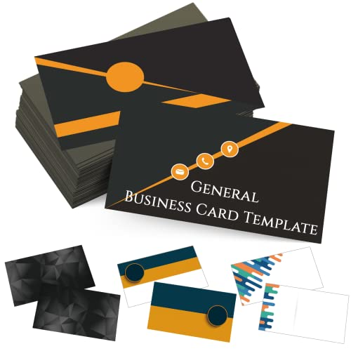 Custom Business Cards Personalized Business Cards for Small Business 300gsm Matte Paper Front & Back Sides Printed 3.5" x 2" - General Template