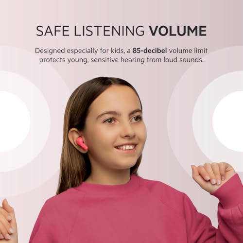 Image of Belkin Soundform Nano - Bluetooth Earbuds for Kids with Built-in Microphone, 24H Battery Life, 85dB Safe Volume Limit - Kids Bluetooth Earbuds for iPhone, iPad, Galaxy & More - Pink