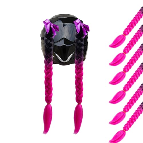 2PCS Reusable Helmet Pigtail Braids with Suction Cup – Colorful