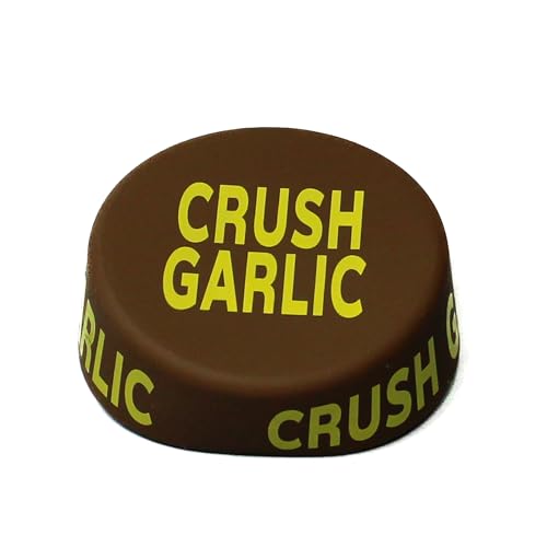 Culinary ID Bands FIFO Lid Wrap, Silicone Lid Cover Label for FIFO Bottles, Fits 12-32 oz, "CRUSH GARLIC" Print, 360° View, Food Grade, Durable, 1 Count