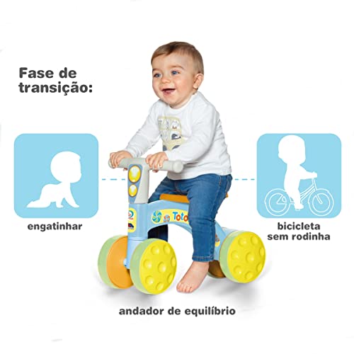 Bicicleta De Equilíbrio Infantil 4 Rodas Sem Pedal Totoleka Azul