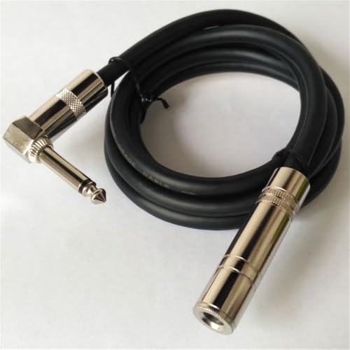 For 90 degree elbow male to female mono 6.35mm extension cable right angle 6.35 male to female audio cable 6.35 MF extension
