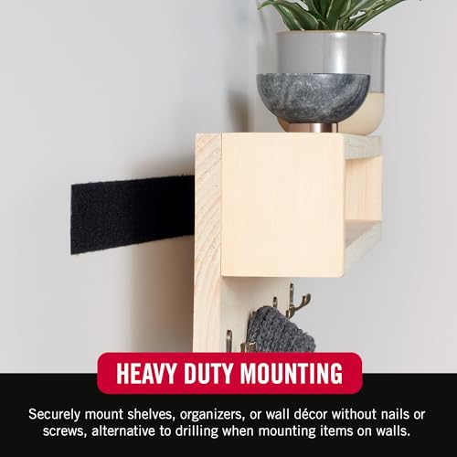 VELCRO Brand Heavy Duty Tape | 16 Foot Roll | Strong Sticky Back Adhesive Holds up to 10 lbs | Industrial Strength Fasteners for Indoor or Outdoor Use | 1-1/2in Width, Black (VEL-30838-USA) by VELCRO Brand - Image 4