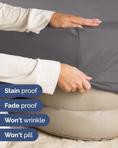 Image of Extra Deep Flex Top Split Head King Fitted Sheet - Hotel Luxury Single Fitted Sheet Only - Easily Fits 18 inch to 24 inch Mattress - Ultra Soft, Wrinkle Free w /Extra Deep Pockets - Dark Grey
