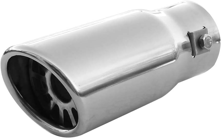 Single Exhaust Tip Performance Sport Muffler Universal Trim Tail End Pipe Stainless Steel Chrome
