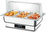 600W Kommerzielle Buffet Heizung, 9L Edelstahl Elektroherd Mit Smart Touchscreen, Verstellbar Auf 30-90 ° C, Für Café, Familienversammlungen, Hochzeiten