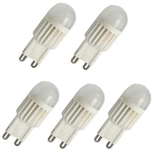 Aoxdi 5 Stück Dimmbar G9 LED Leuchtmittel 3W, Warmweiß, G9 Energiesparlampe Dimmbar Keramik LED Strahler Birne, AC220-240V