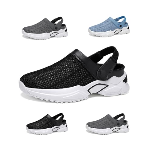Men's comfortable hollow orthopedic sandals, men's orthopedic diabetic walking boat shoes, summer non-slip slip-on sandals, lightweight and breathable with back straps
