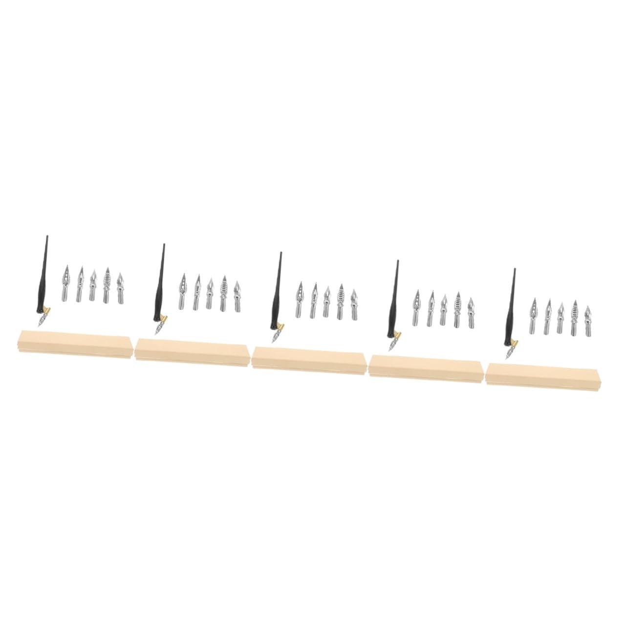 Artibetter 5 Sätze Retro Massivholz -Dip -Stift Stilvoll Kalligraphie Tauchstift handgefertigter Dip-Pen aus Glas Kalligrafiestifte zum Schreiben Dip-Stifte Dip Stift Vintage -Stifte Metall