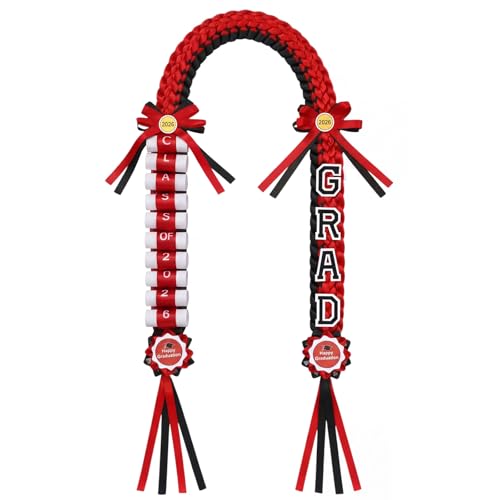 Yinder 48 Inch Graduation Money Lei with Cash Holder, 2026, Red and Black
