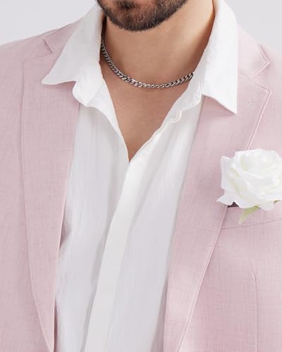 MAGE MALE Mens Blazer Casual Linen Sport Coat Lightweight Two Buttons Suit Jackets4