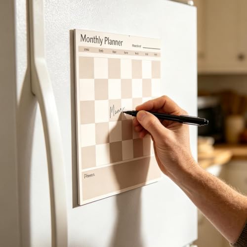 Calendario magnético para pizarra de planificación borrable organizador mensual de nevera de cocina 3