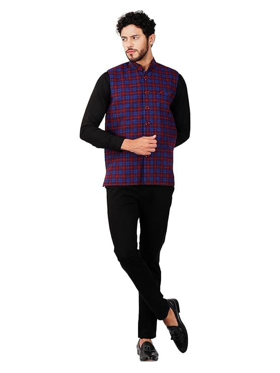 Image of DEIFIC Men's Export-Quality Indian Traditional Nehru Jacket /Waistcoat