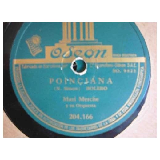 Antiguo Disco Pizarra - Old Slate Disc : MARI MERCHE : AsÃ­ (samba); Poinciana (bolero)