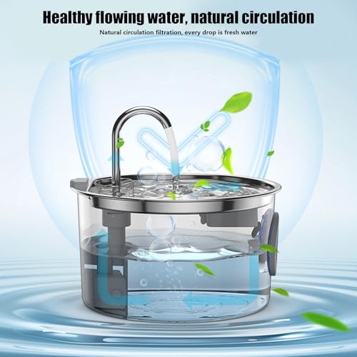 Fuente de agua automática para mascotas acero inoxidable 3.2L miniatura 5