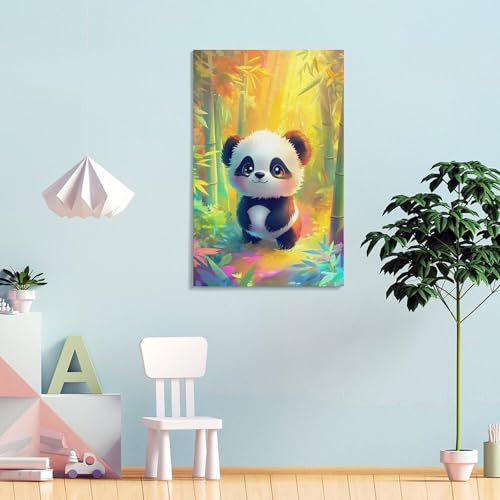 Tableau panda impression sur toile 40x60cm pour salon