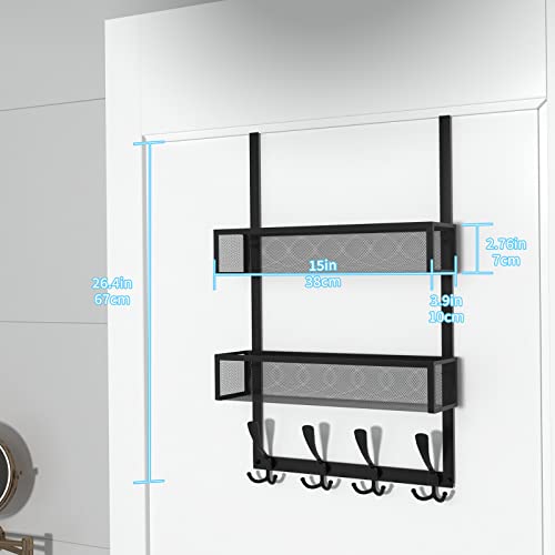 image for Kaiferty Over The Door Hooks Organizer,Coat Rack with 12 Hooks and 2 M