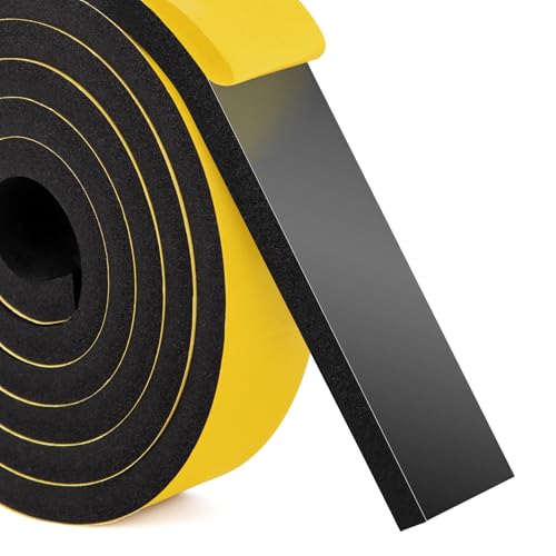 fowong Dichtungsband Selbstklebend – 12x1.5mm, 10m – Neu Rückstandsfrei | Flexibles Moosgummiband für Türen & Fenster Abdichtung – Zugluftstopper, Schallschutz, Energiesparen, wasserdicht