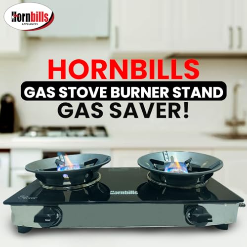 Image of Hornbills Gas Saver Burner Pack of 2 Gas Saver Chula Support Stand Jali Ring Fire & Windproof Energy Saving Efficiency Heat Insulator Pot Rack Holder