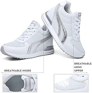 AONEGOLD® Baskets Femmes Compensees Chaussure de Sport Gym Fitness Jogging Voyage Respirantes
