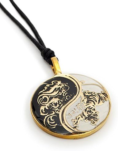 Vietguild Dragon Tiger Yin Yang Connected (1 Necklace) Handmade Brass Necklace Pendant Jewelry
