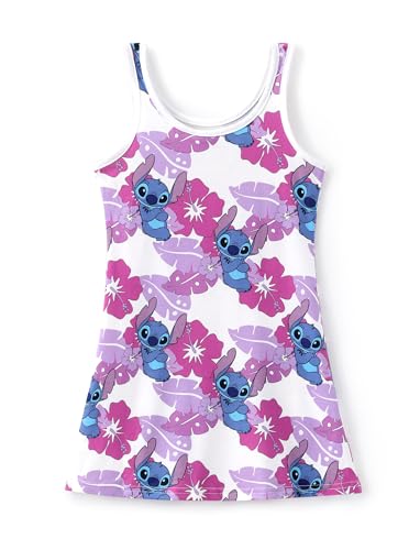 Image of Disney Stitch Princess Frozen Elsa Minnie Mouse Girls Tank Dress Sleeveless A-Line Sundress Summer Beach Clothes 2-9 Years