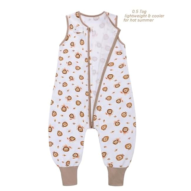 Miracle Baby Sleep Sack with Feet - 0.5 TOG 100% Cotton Wearable Blanket, Sleeveless Design Sleeping Bag for Baby