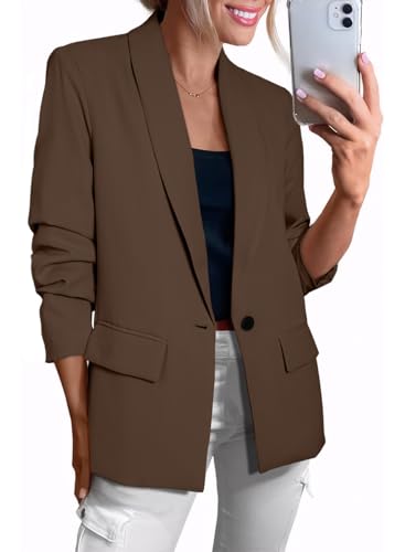 Happy Sailed Blazers for Women Fall Long Sleeve Office Blazer