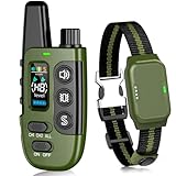 Snsng Shock Collar for Dogs, IP67 Waterproof Dog Training Collar with Remote Control, 3 Modes: Beep, Vibration, Safe Static, Rechargeable Adjustable for 15-110lbs Medium Large Dogs