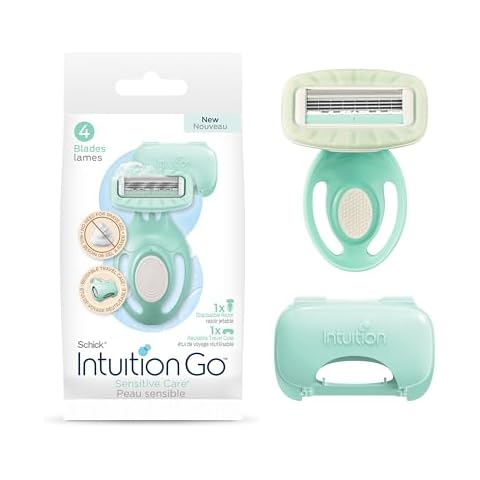 Schick Intuition Go Disposable Travel Razor for Sensitive Skin, 1 Count | Women’s Disposable Razors with Organic Aloe, Travel Razors for Women, Travel Essentials, Stocking Stuffers for Women Cover