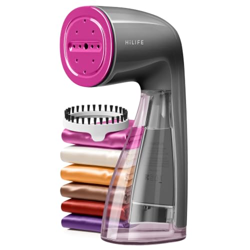 Image of HiLIFE Steamer for Clothes, Portable Handheld Design, 240ml Big Capacity, 700W, Strong Penetrating Steam, Removes Wrinkle, for Home, Office and Travel(ONLY FOR 120V) (Rose Pink)