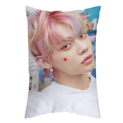 Yeonjun ヨンジュン TXT 12 抱き枕カバー 長方形 等身大クッションカバー 両面プリント 気持ちいい 安眠 隠しファスナー式 伸縮性 着脱簡単 肌触り良い 柔らかい 四季兼用 ベッド飾り 12 "x20 "