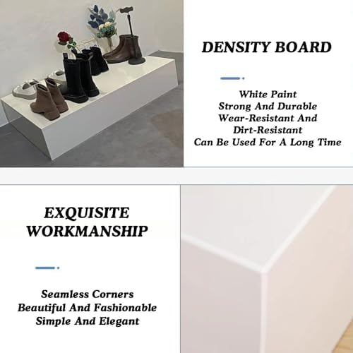 Square Display Pedestal Stand for Bridal Shops, Party Risers & Model Displays, Easy Assembly, White, 120x50x10cm - Versatile Square Platform Base for Events