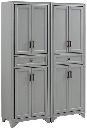 Crosley Furniture Tara 2-Piece Pantry Storage Cabinet Set with Shelves,